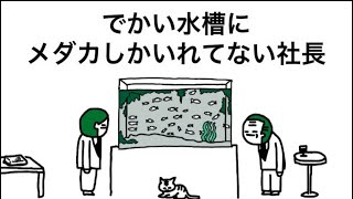 【アニメ】でかい水槽にメダカしかいれてない社長